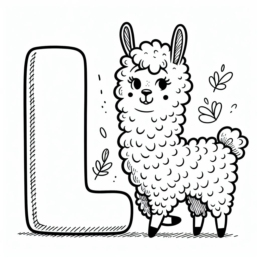 Lobster with Letter L 🦞🔠 Coloring Page