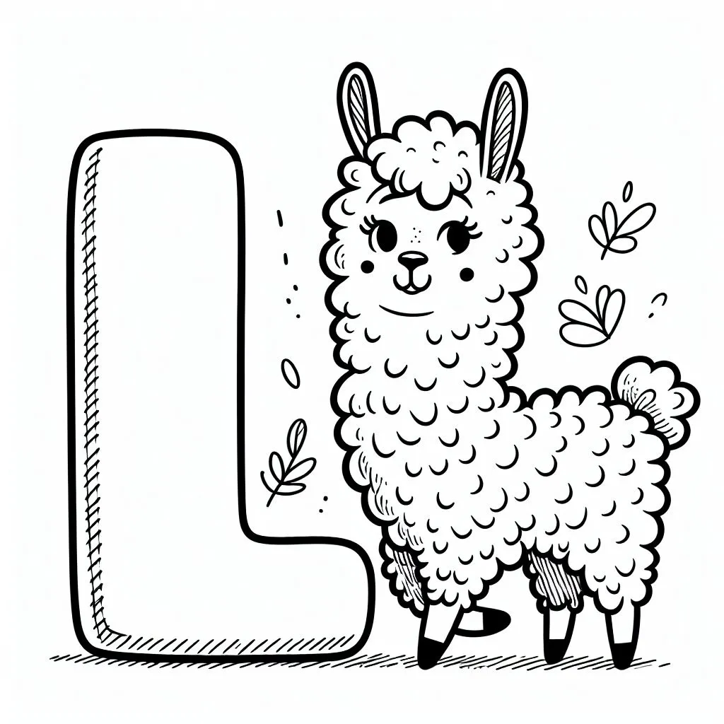Lobster with Letter L 🦞🔠 Coloring Page