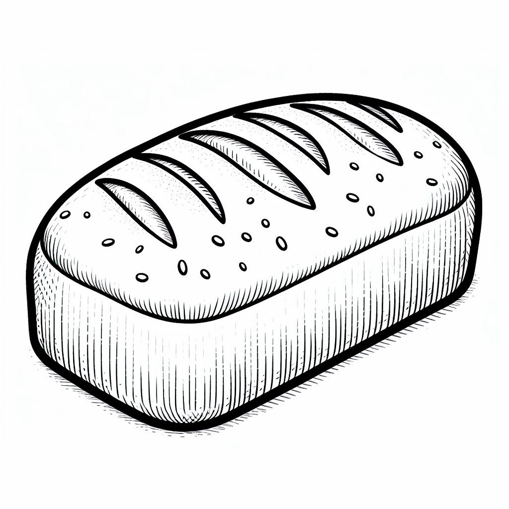 Loaf of Bread 🍞 Coloring Page