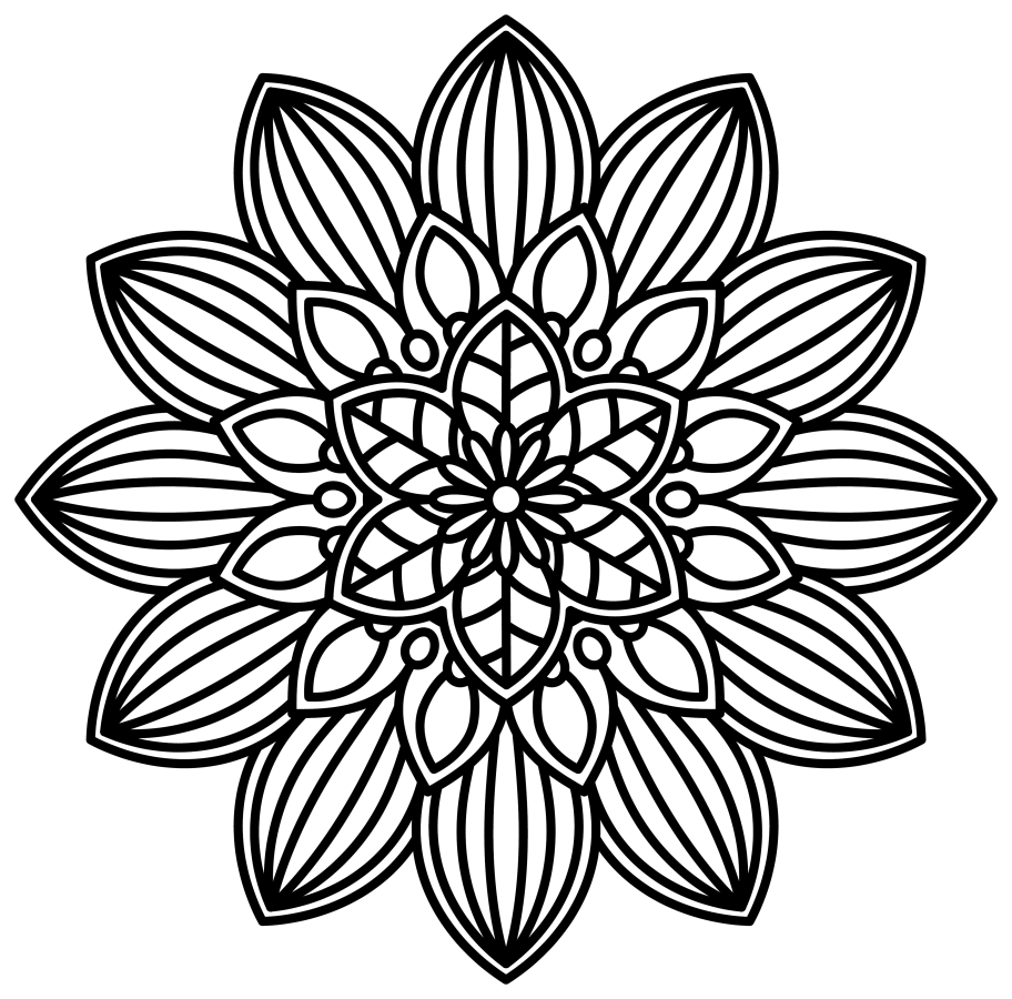Mandala Flower with Intricate Petals 🌸🌼✨ Coloring Page
