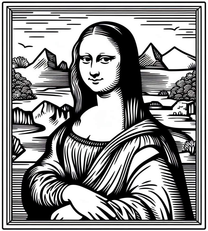 Mona Lisa Painting by Leonardo Da Vinci 15031506 (in frame) 🎨🖼️
