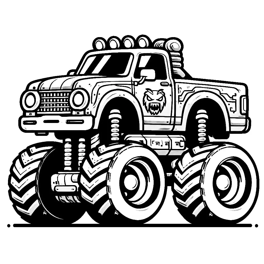 Monster Truck 🚚🌟 Coloring Page
