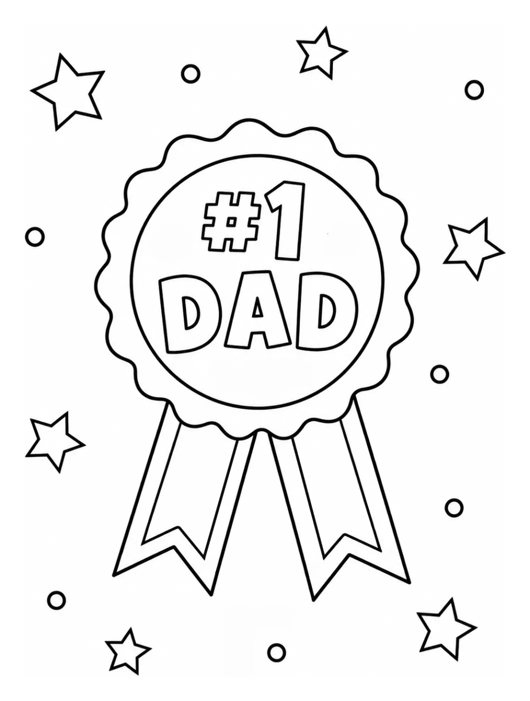 Number One Dad Award for the Best Dad Ever 🏆👨‍👧‍👦🎉 Coloring Page