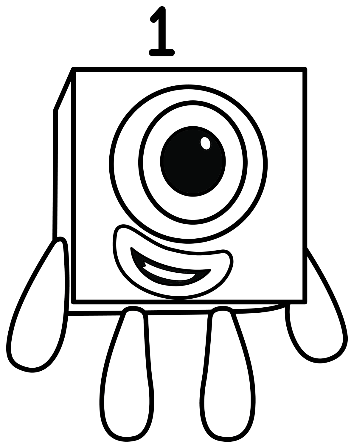 Numberblock 1: The Cute Counting Character 🔢💛😊 Coloring Page