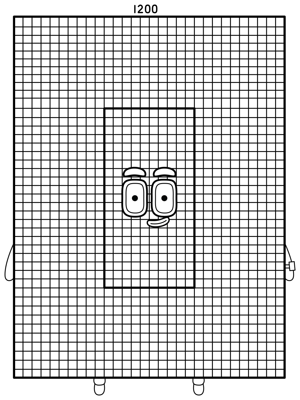 Numberblock 1200 Math Learning with a Friendly Face 🧮🔢😊 Coloring Page