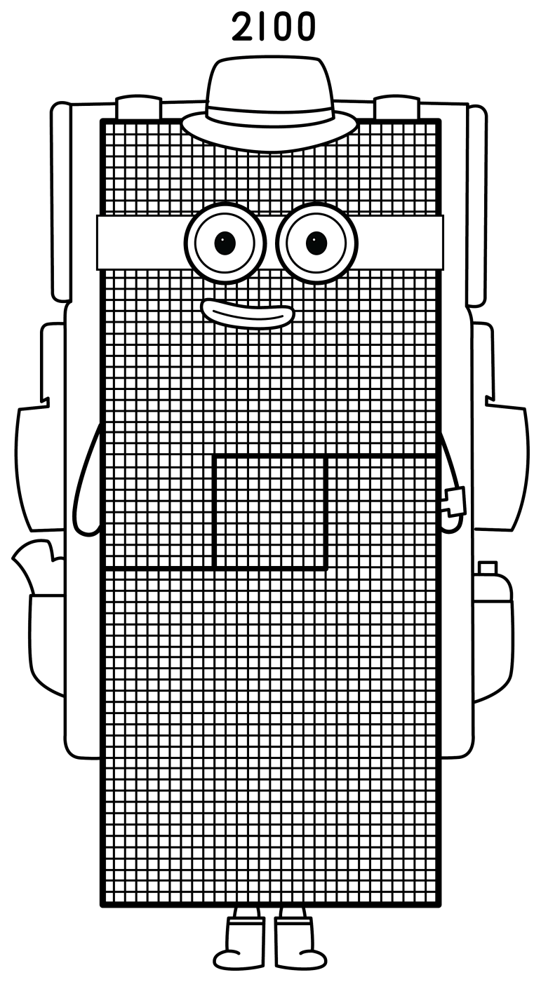 Numberblock 2100 Teaching Place Value with a Friendly Face 🧠🔢 Coloring Page