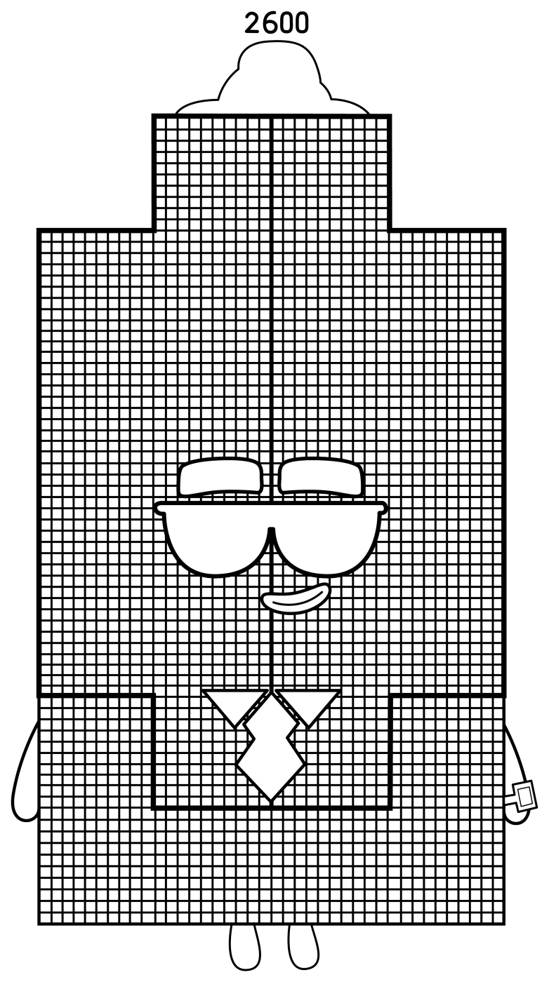 Numberblock 2600: Cool Confident Number with Sunglasses 😎🔢 Coloring Page