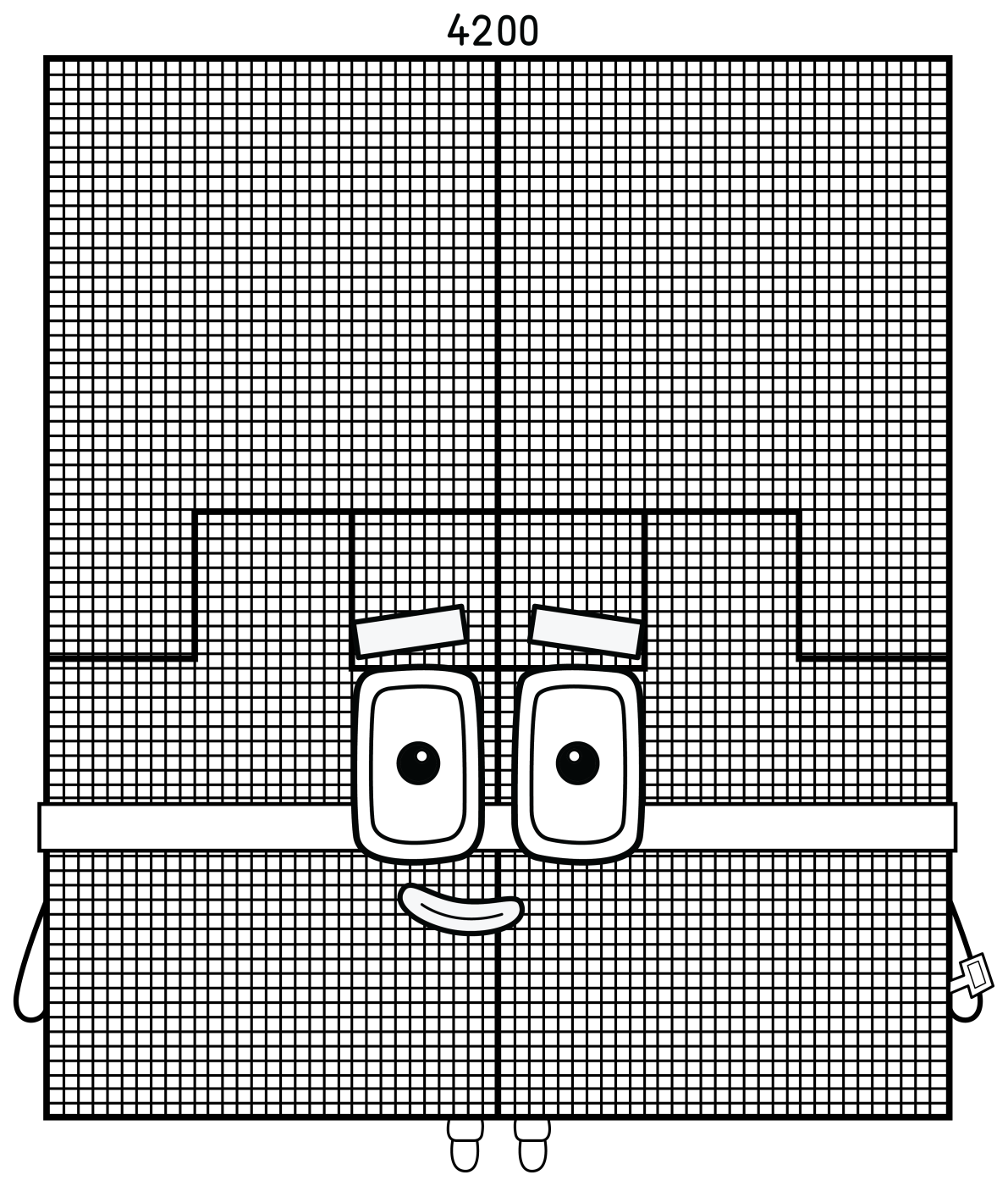 Numberblock 4200: Understanding Place Value with Fun 🧮🔢🤩 Coloring Page