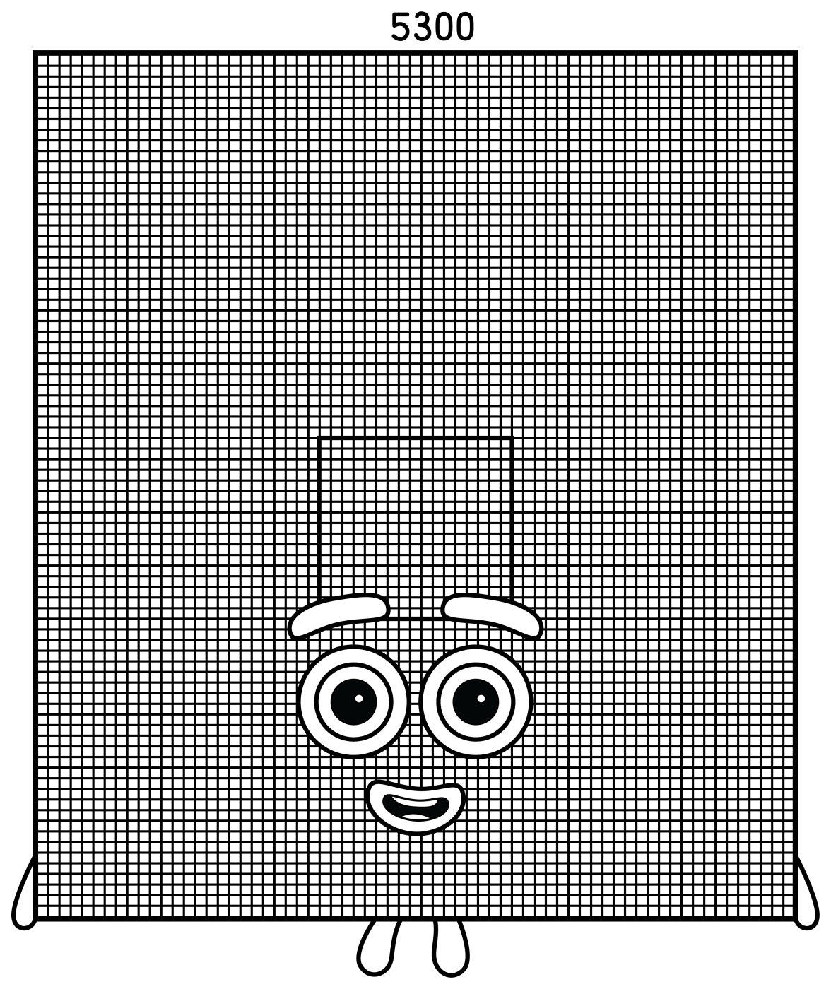 Numberblock 5300 Tiled Wall 🧱🔢✨ Coloring Page