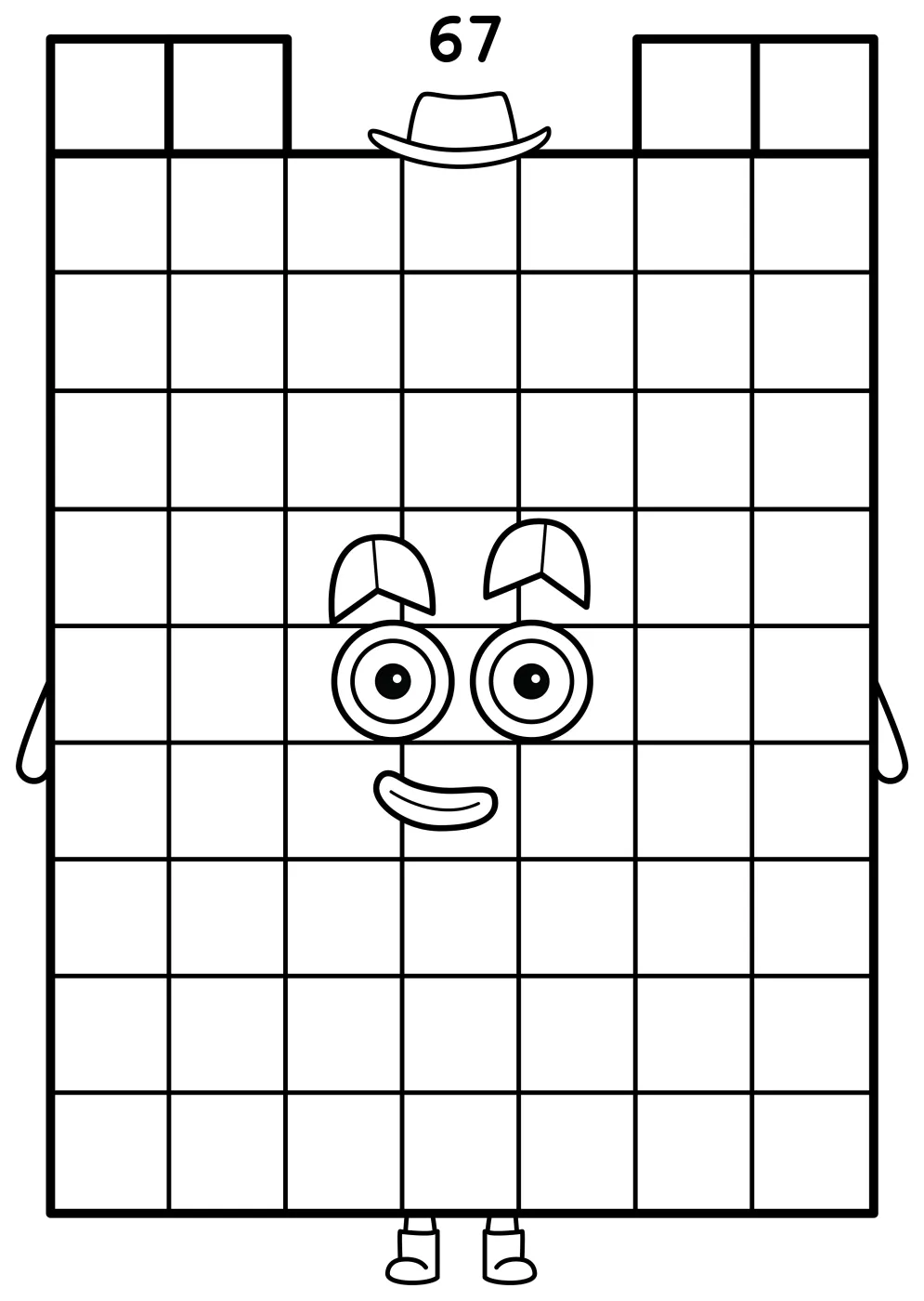 Numberblock 67 - The Prime Number Meme Block 🔢🎉 Coloring Page