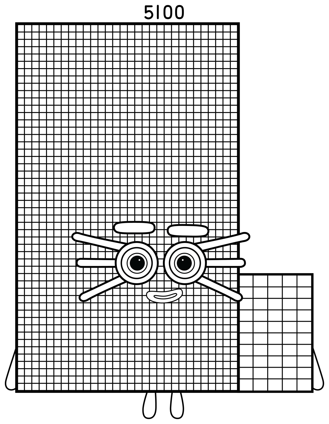 Numberblock 5100 Tower Character 🔢✨🏢 Coloring Page