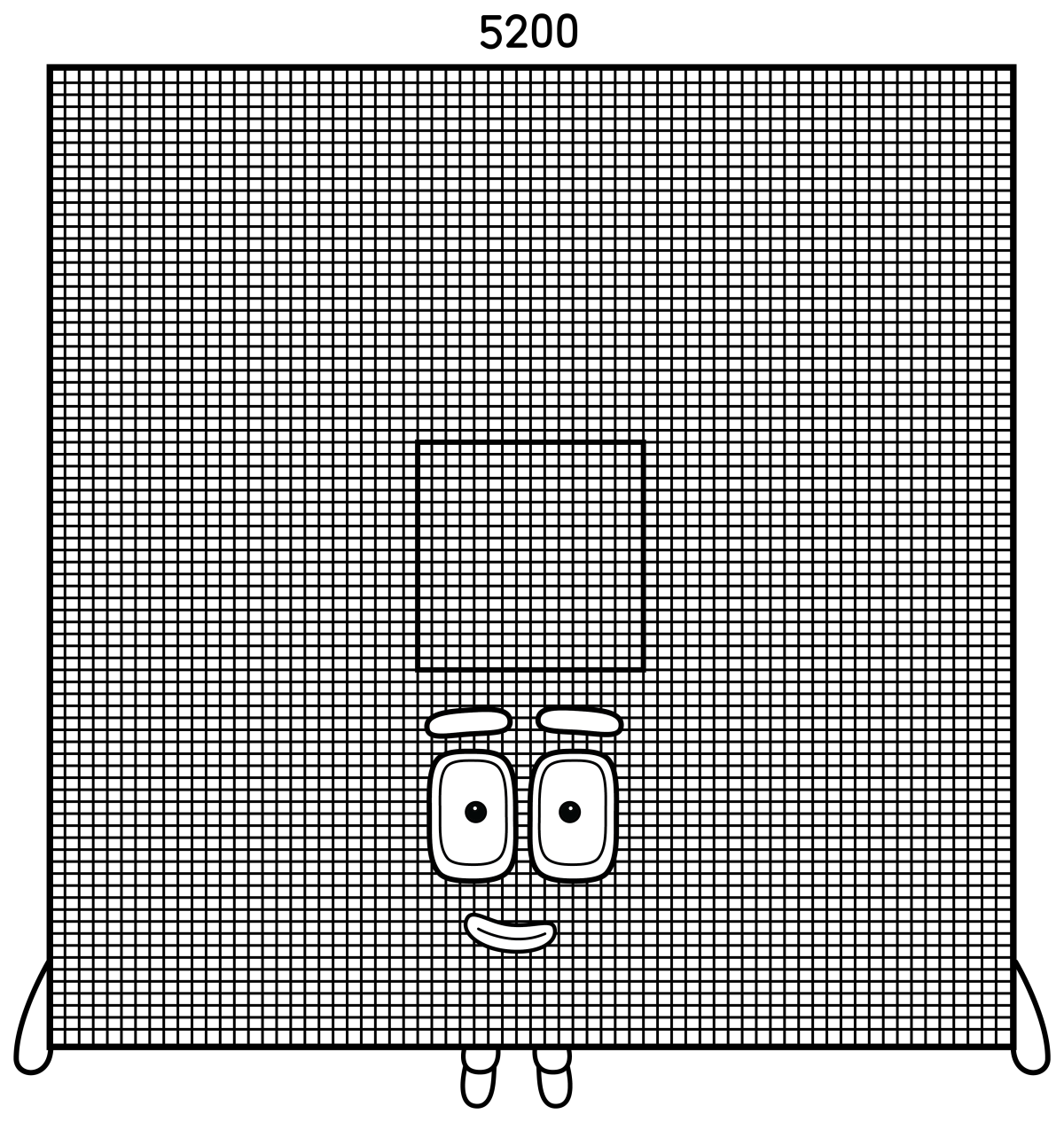 Numberblock 5200 Giant Block 🔟🧱✨ Coloring Page