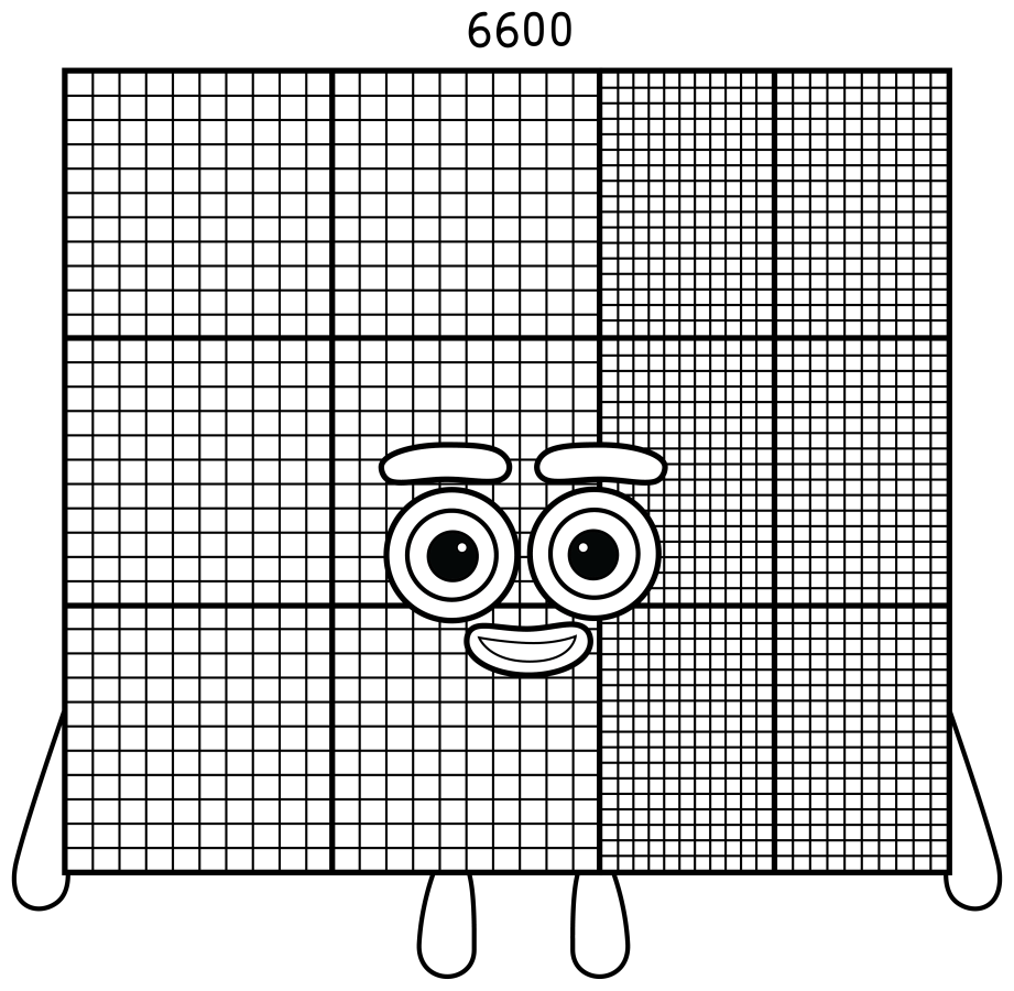 Numberblocks 6600 the Supercomputer 🖥️🔢🤖 Coloring Page
