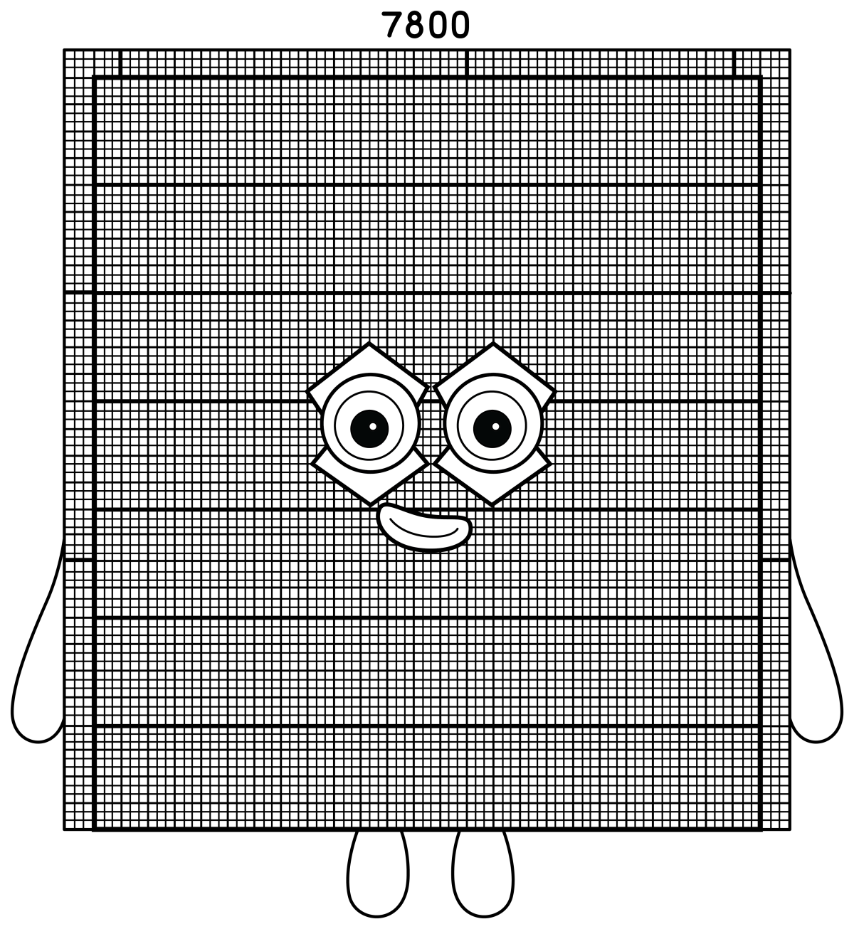 Numberblock 7800 Math Adventure 🔢✨🤓 Coloring Page