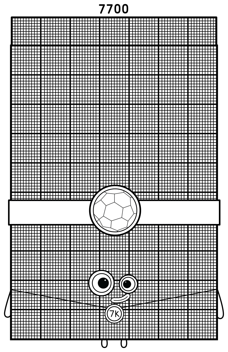 Numberblock 7700 Sporty Giant ⚽🌈🔢 Coloring Page