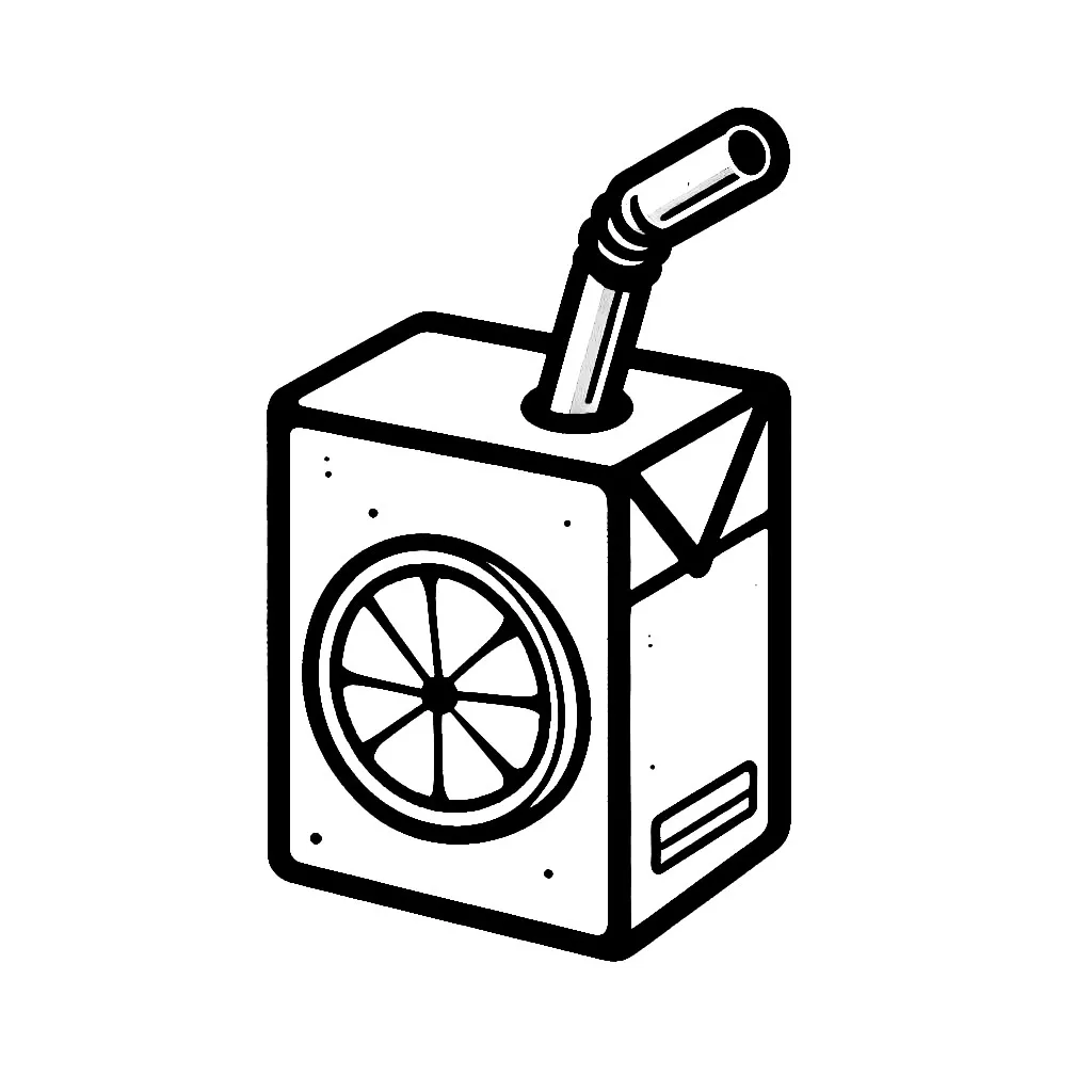 Fresh Orange Juice 🥤🍊 Coloring Page