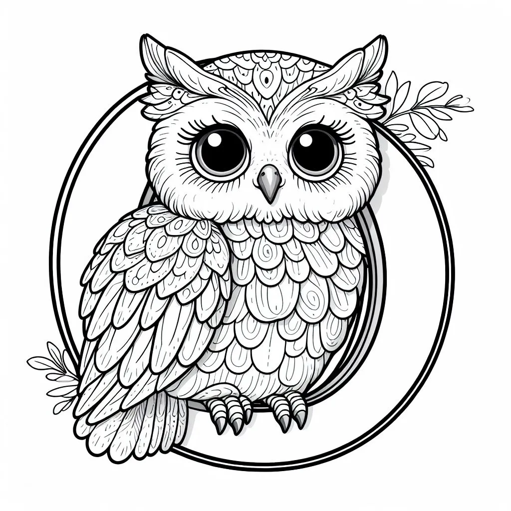 Owl with Letter O 🦉🔠 Coloring Page