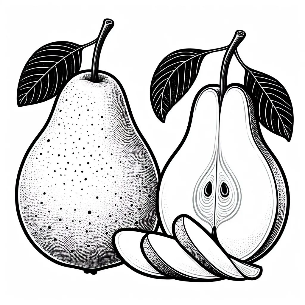 Pear 🍐 Cut Coloring Page