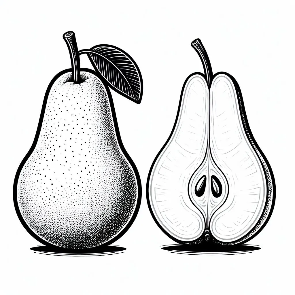 Pear 🍐 Cut Coloring Page