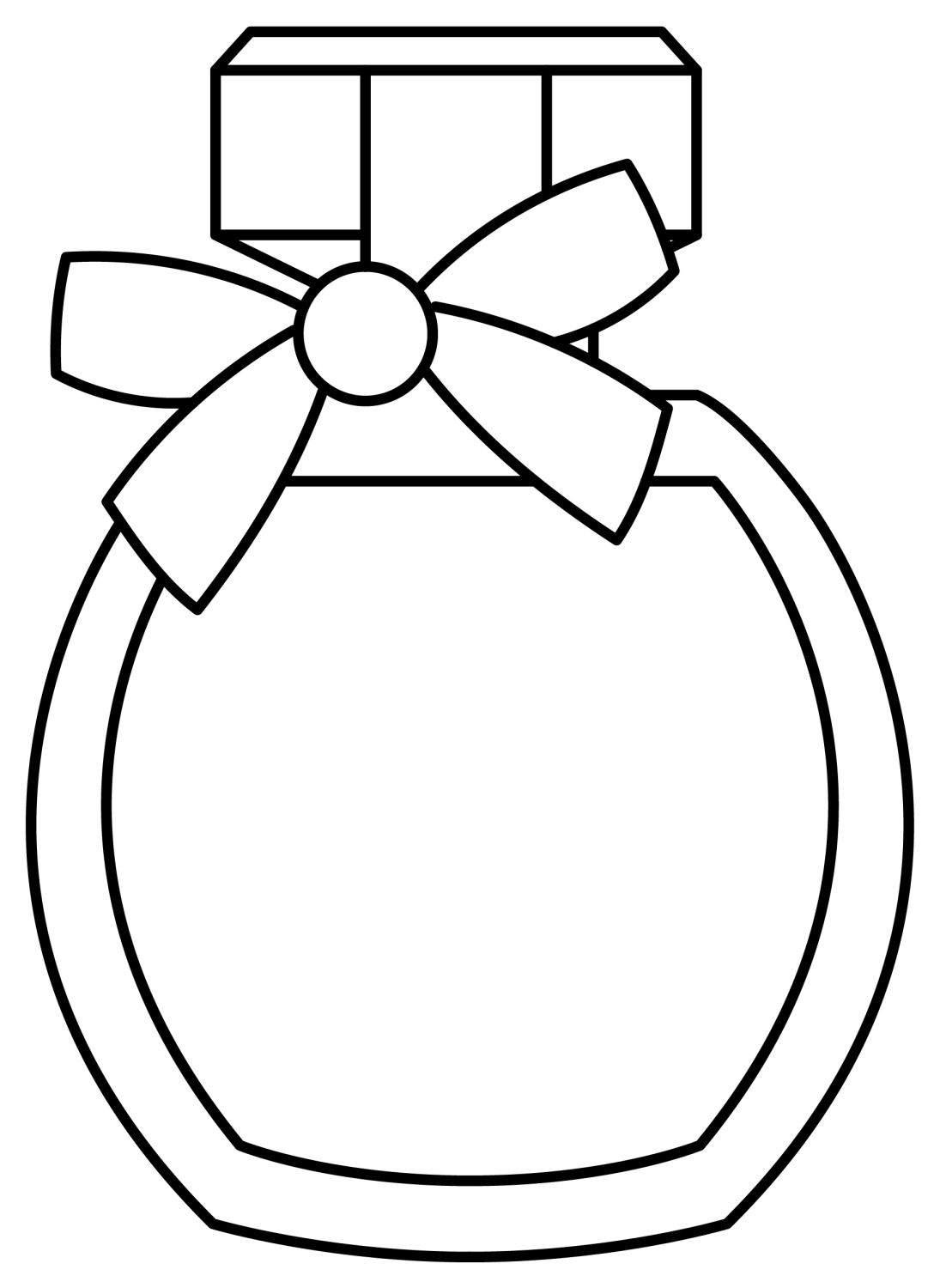 Perfume Bottle With Ribbon And Lid Coloring Page Perfume Bottle With Ribbon And Lid Coloring Page