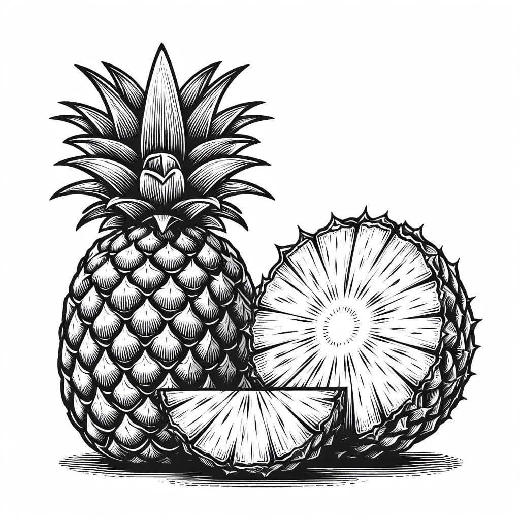Pineapple 🍍 Coloring Page