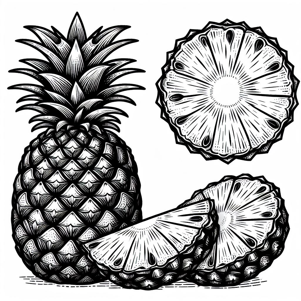 Pineapple 🍍 Coloring Page