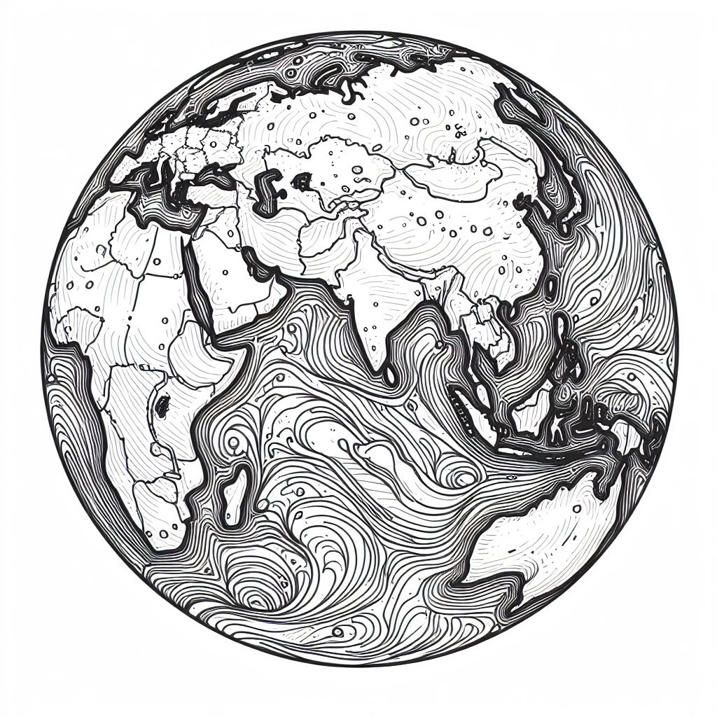 Planet Earth 🌍 Coloring Page