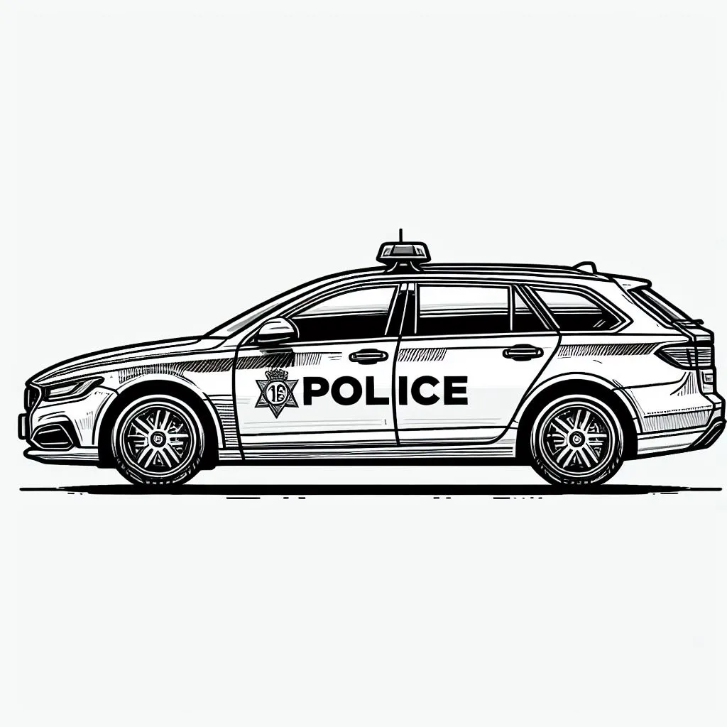 Police Car 🚓 Coloring Page
