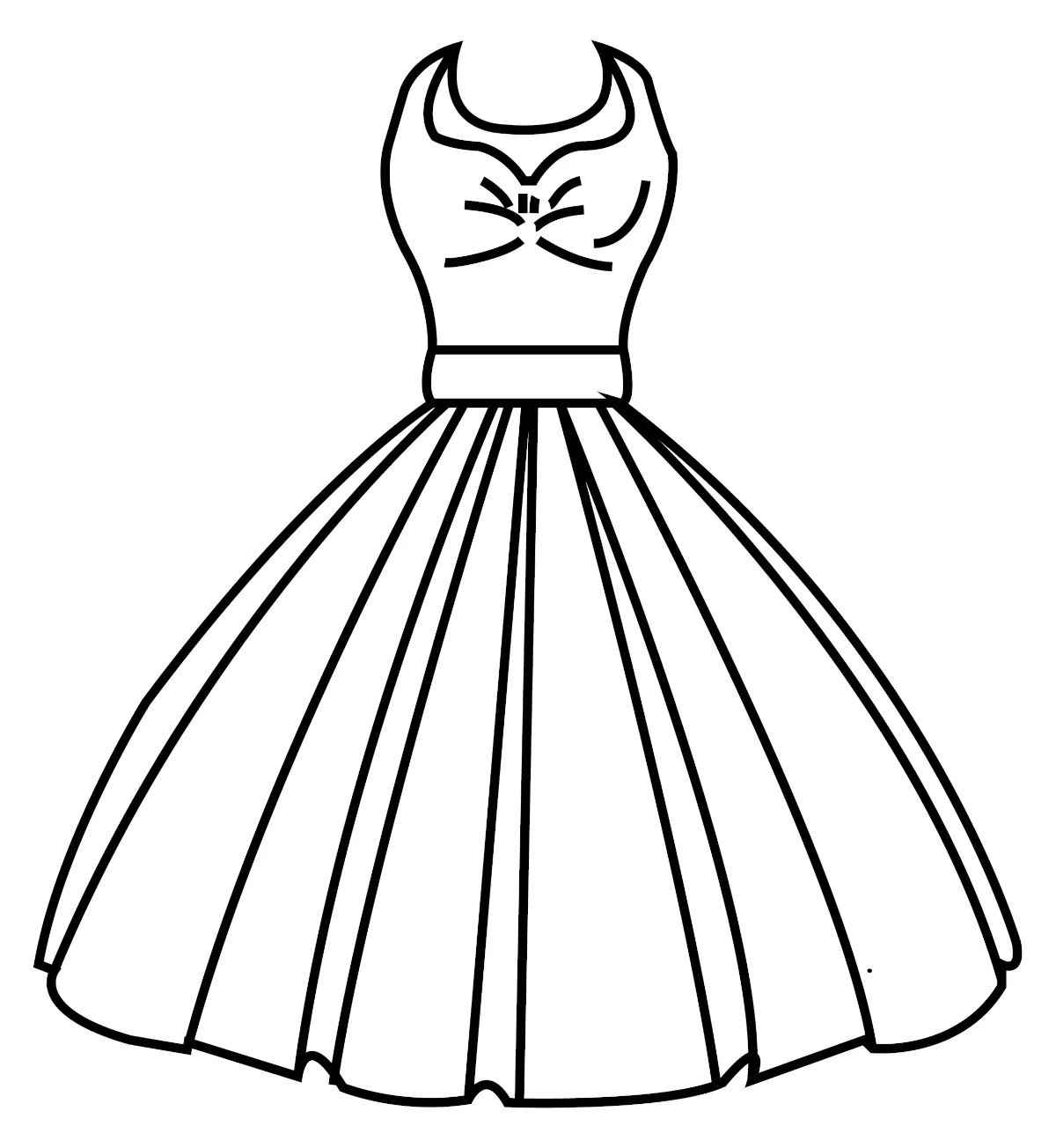 Elegant Princess Dress with Royal Style 👑✨💃🌟 Coloring Page