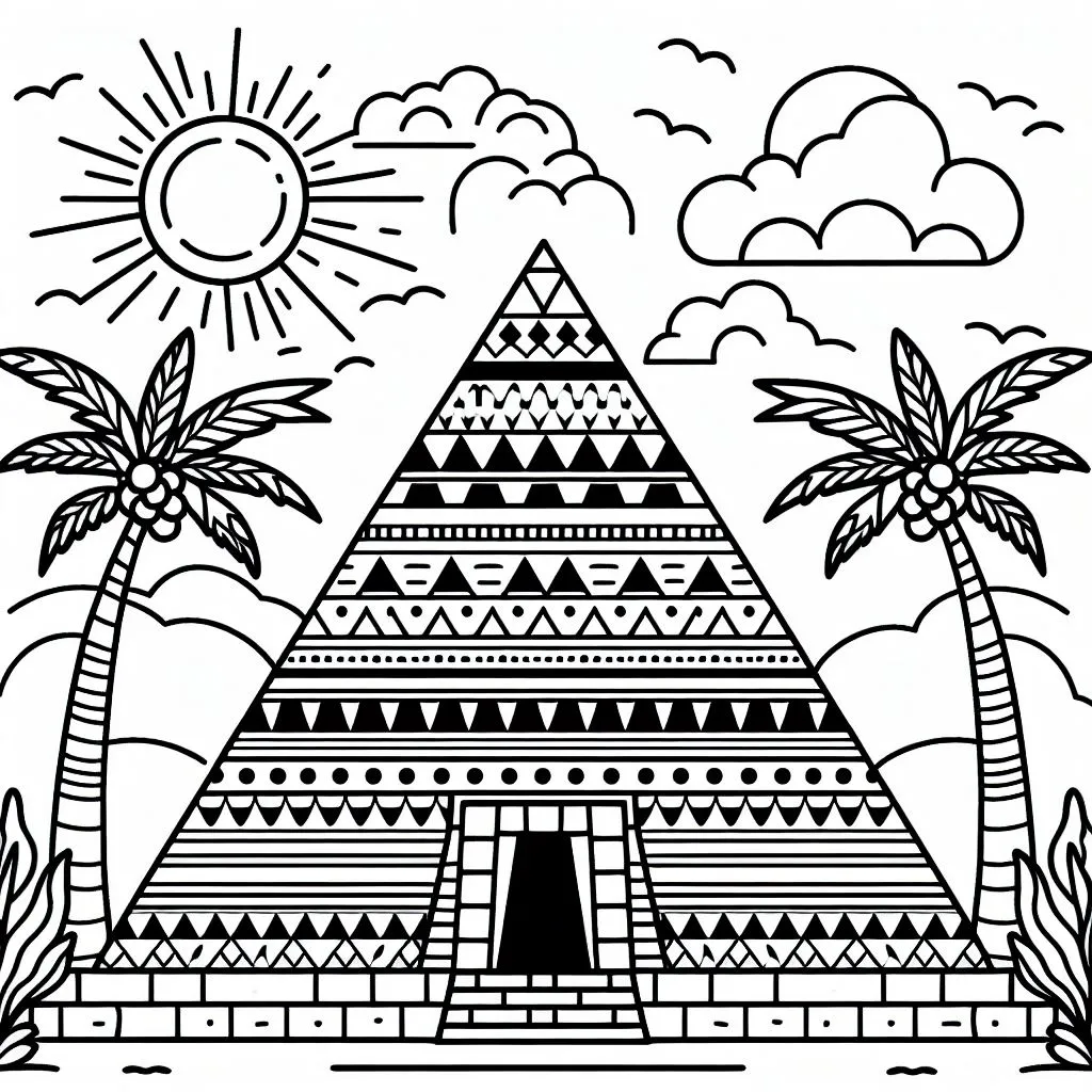 Egyptian Pyramid Coloring Page