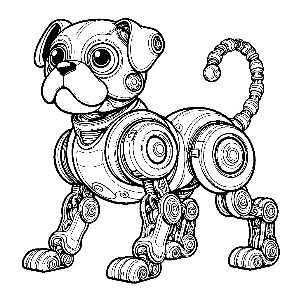 Robot Dog 🤖🐾 Coloring Page