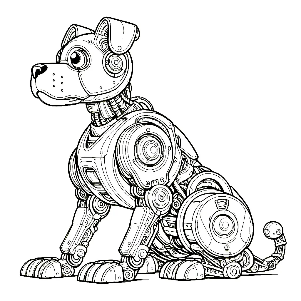 Robot Dog 🤖🐾 Coloring Page