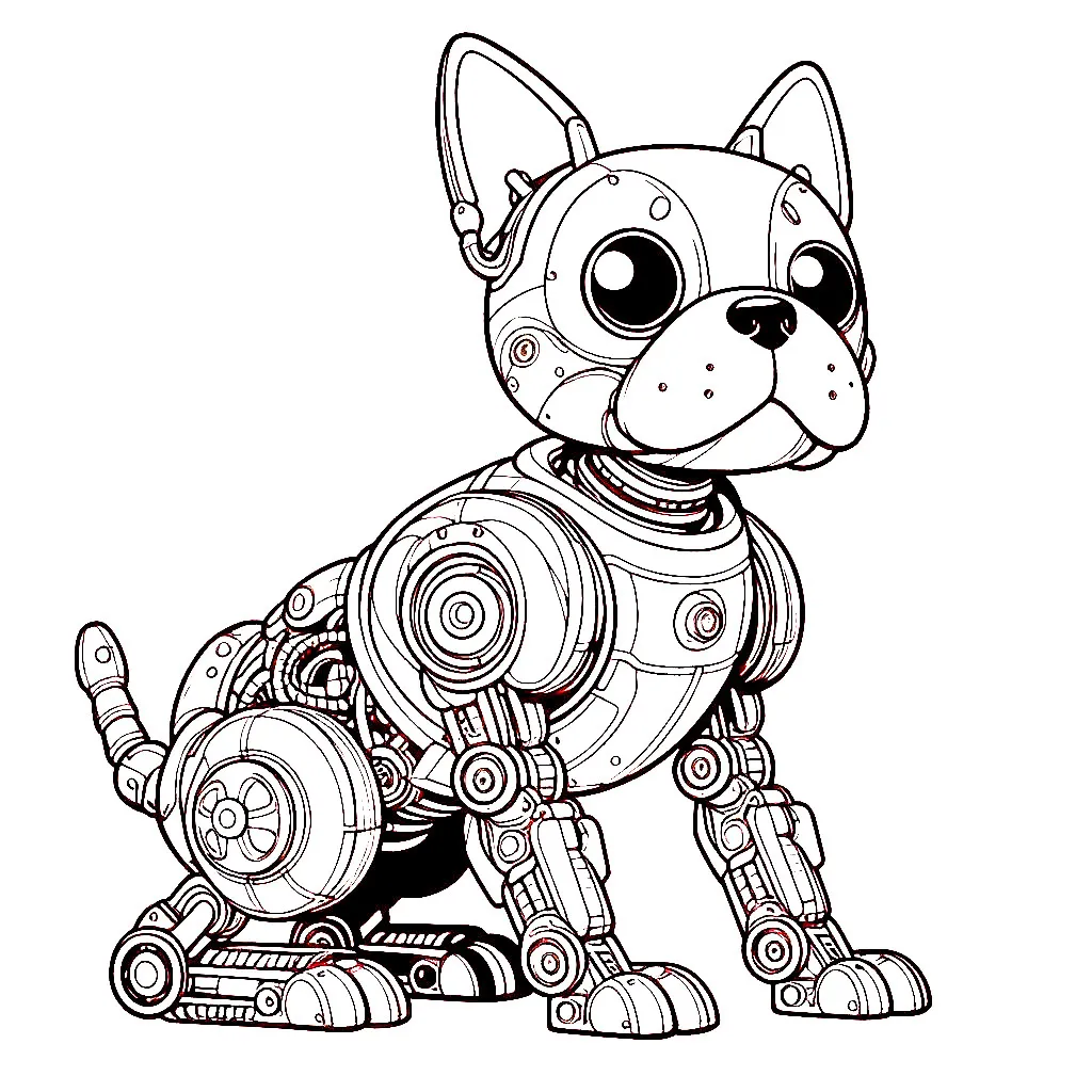 Robot Dog 🤖🐾 Coloring Page