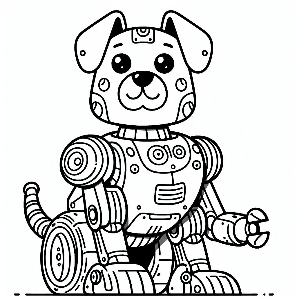 Robot Dog 🤖🐾 Coloring Page
