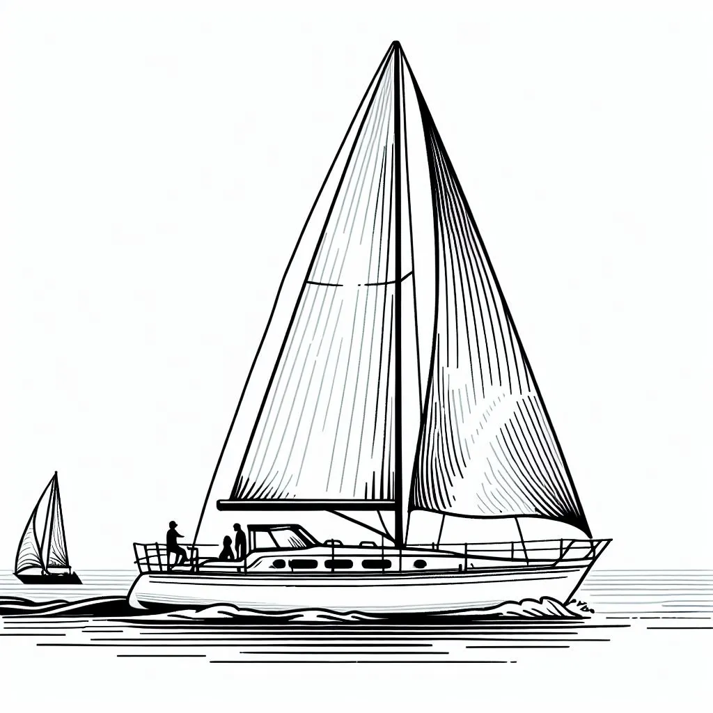 Sailboat ⛵ Coloring Page
