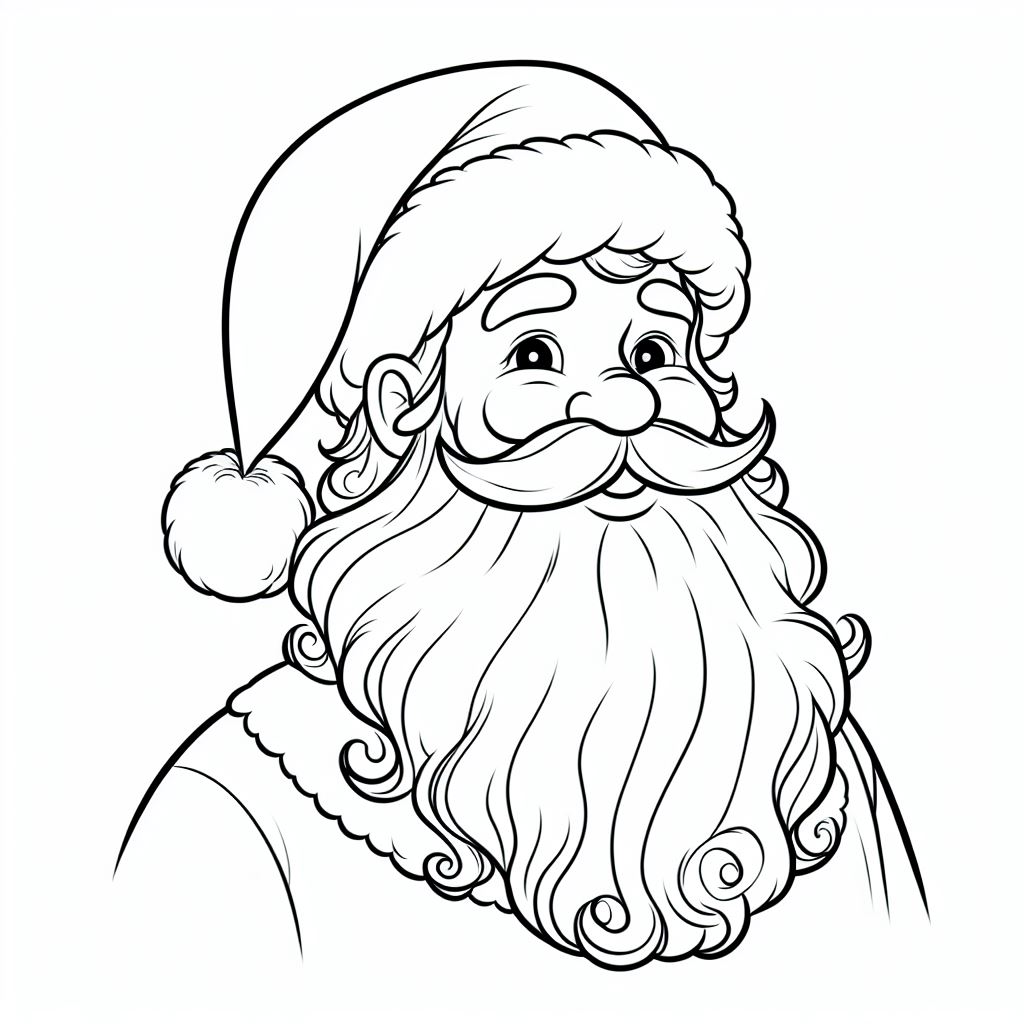 Santa 🎅🏻 Claus smiling 🎅🏻 Coloring Page