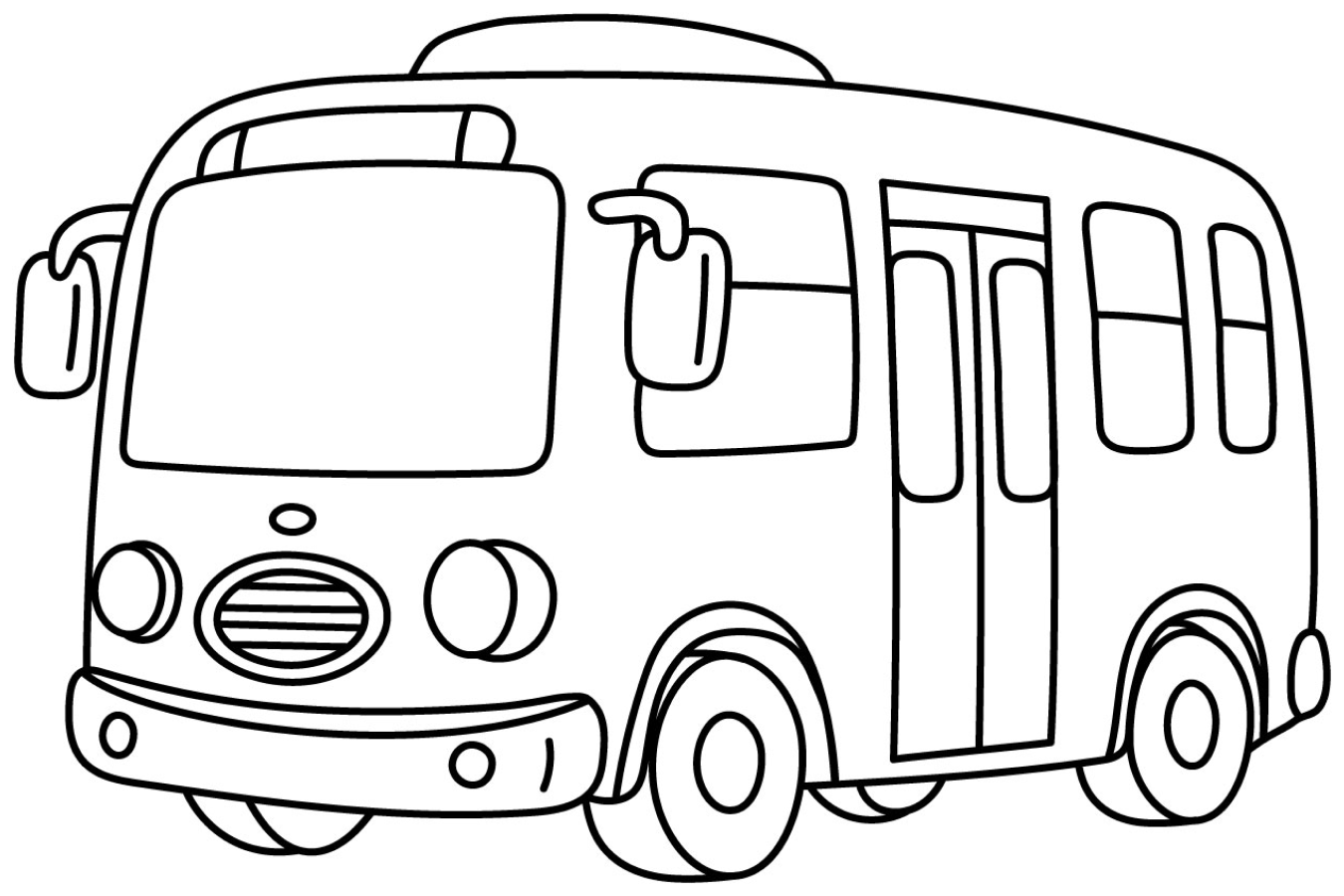A School Bus with Friendly Features and Happy Passengers 🚌👧👦 Coloring Page