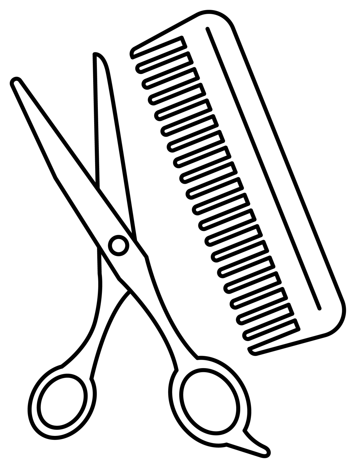 Scissors and Comb for Hair Styling 💇‍♀️✂️🌟 Coloring Page