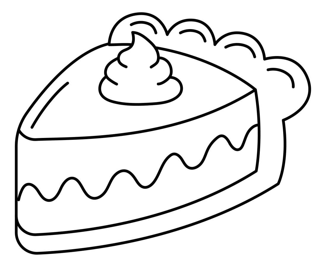 Slice of Pie with Whipped Cream 🥧🍰🧁 Coloring Page