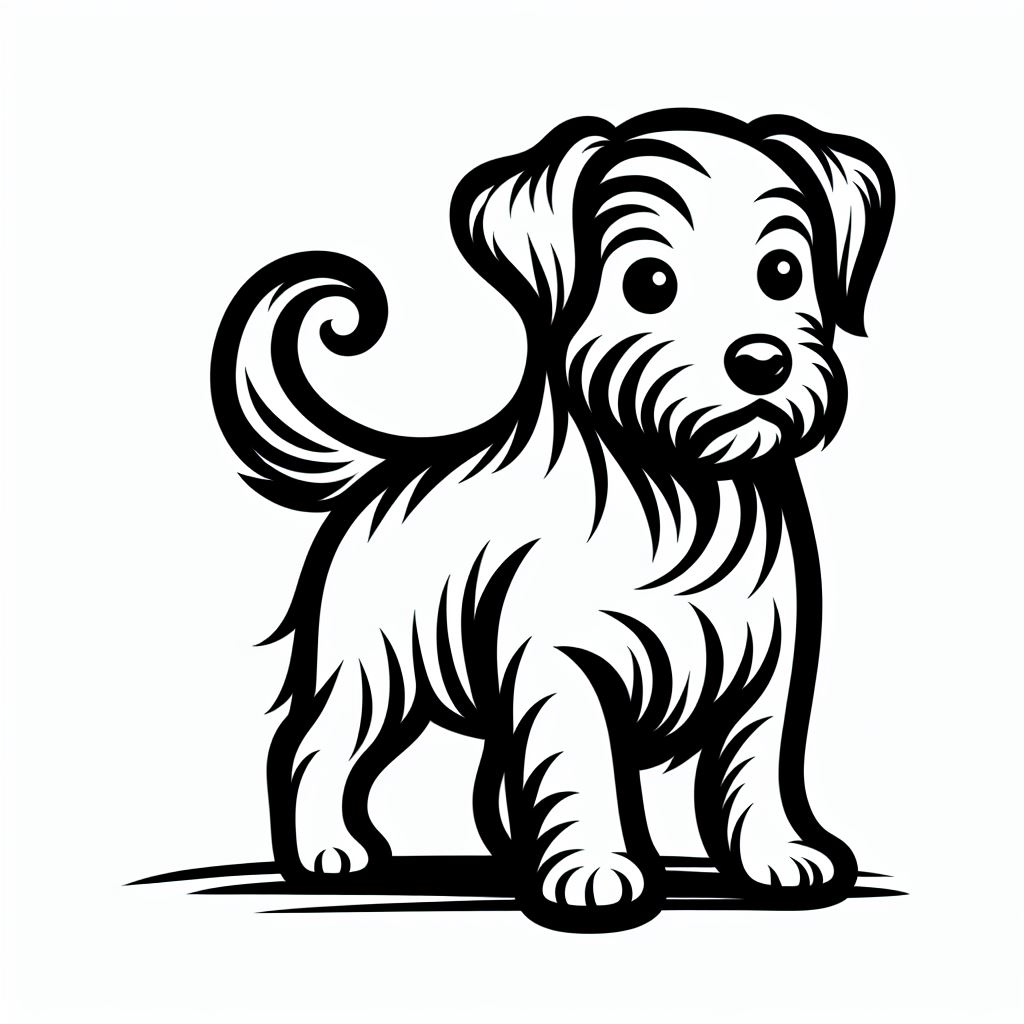Small Cute Dog 🐶 Coloring Page