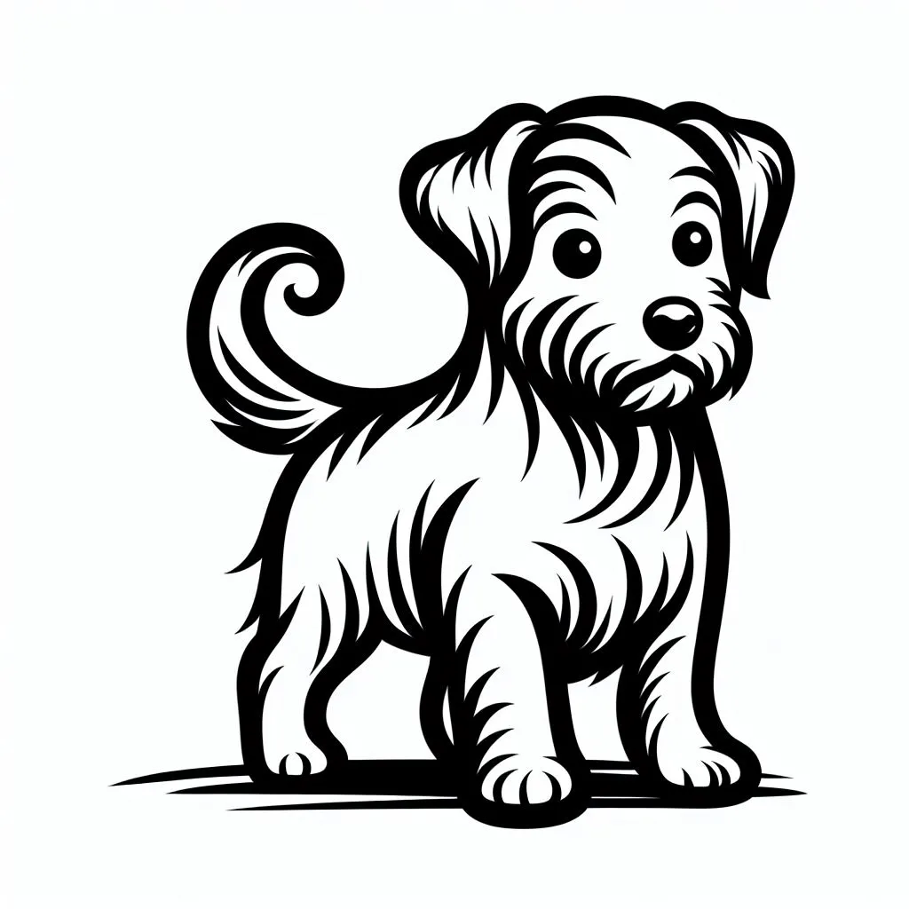 Small Cute Dog 🐶 Coloring Page