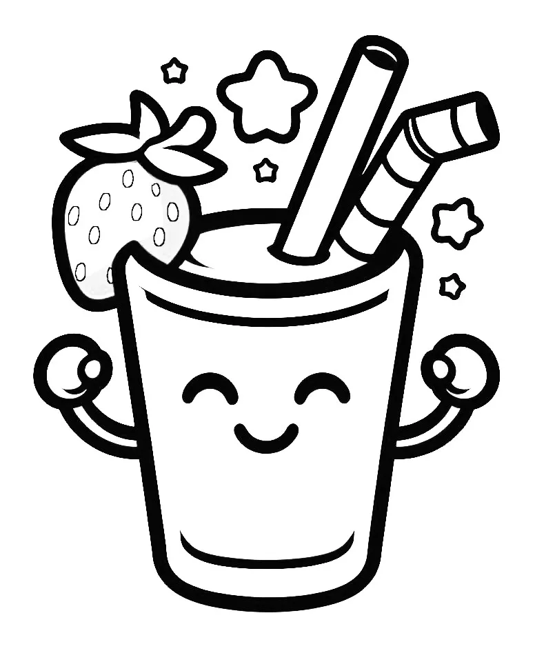 Smoothie Happy Winning 🍓🏆😊 Coloring Page