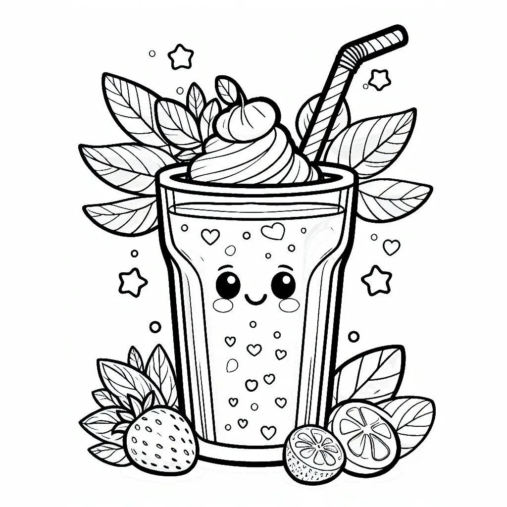 Smoothie Drink 🥤 Coloring Page