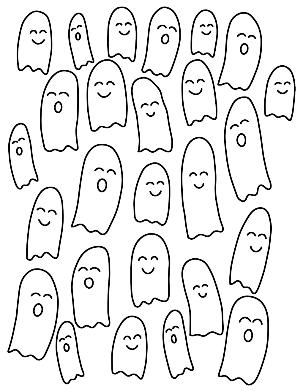 Spooks Ghosties Boo Buddies 👻🎃💀 Coloring Page