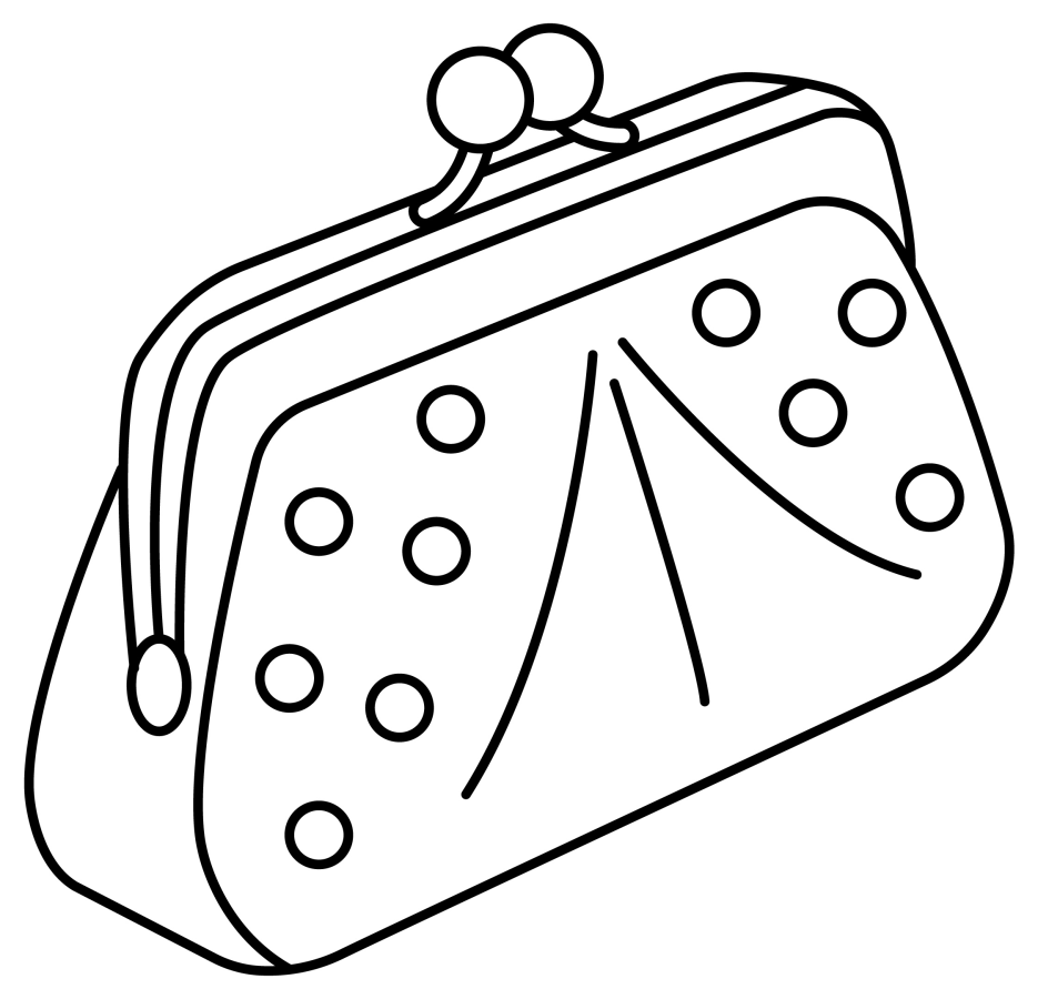 Stylish Coin Purse with Clasp Closure 💰👜✨ Coloring Page