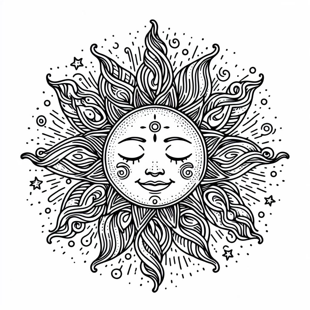Sun ☀️ Coloring Page