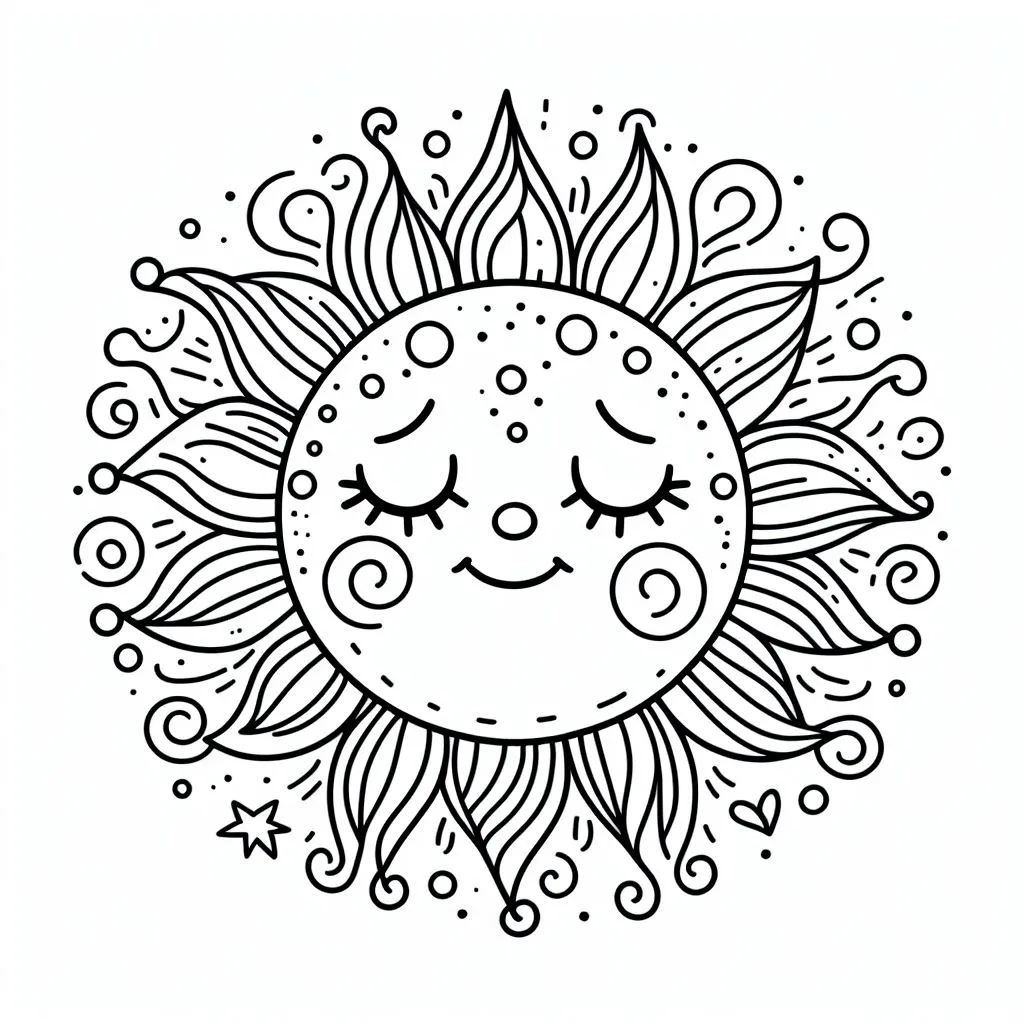 Sun ☀️ Coloring Page