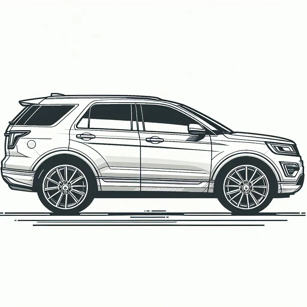 SUV Car 🚙 Coloring Page