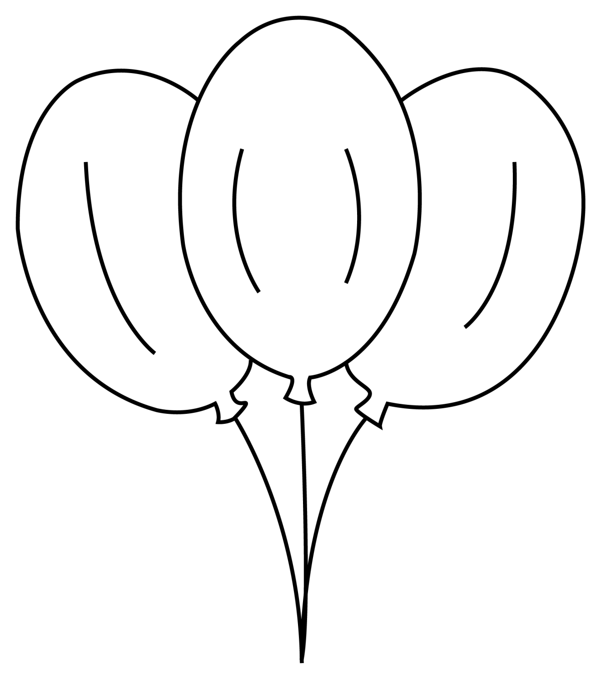 Three Colorful Balloons Floating in the Sky 🎈🌈🎉 Coloring Page