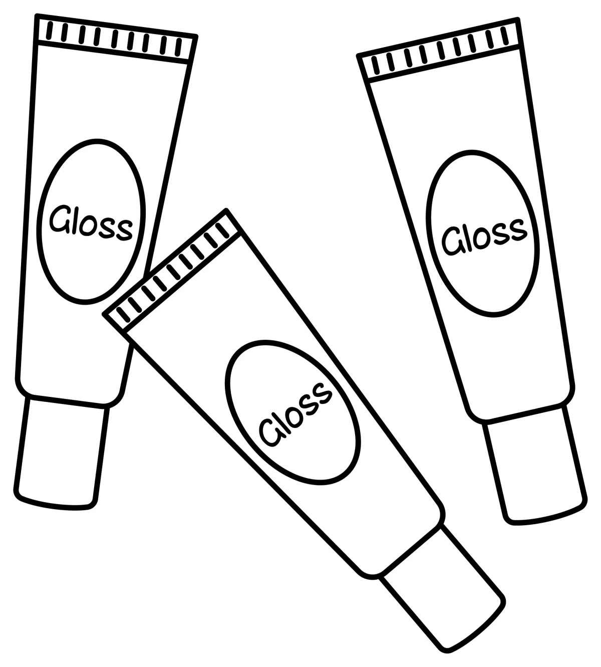 Three Tubes of Lip Gloss for Kids 💄✨💄 Coloring Page